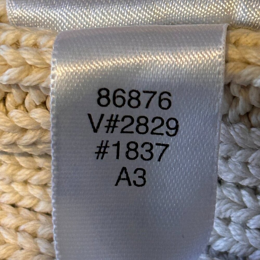Lands’ End Vintage Cable Knit Zip Cardigan 100% Cotton Made in Japan Petite SZ S - Picture 11 of 11